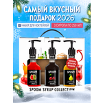 Набор сиропов SPOOM Арбуз Вишня Груша для коктейлей и лимонадов 3шт 250мл + 3 дозатора