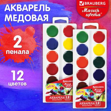 Краски акварель Brauberg 12 цв.