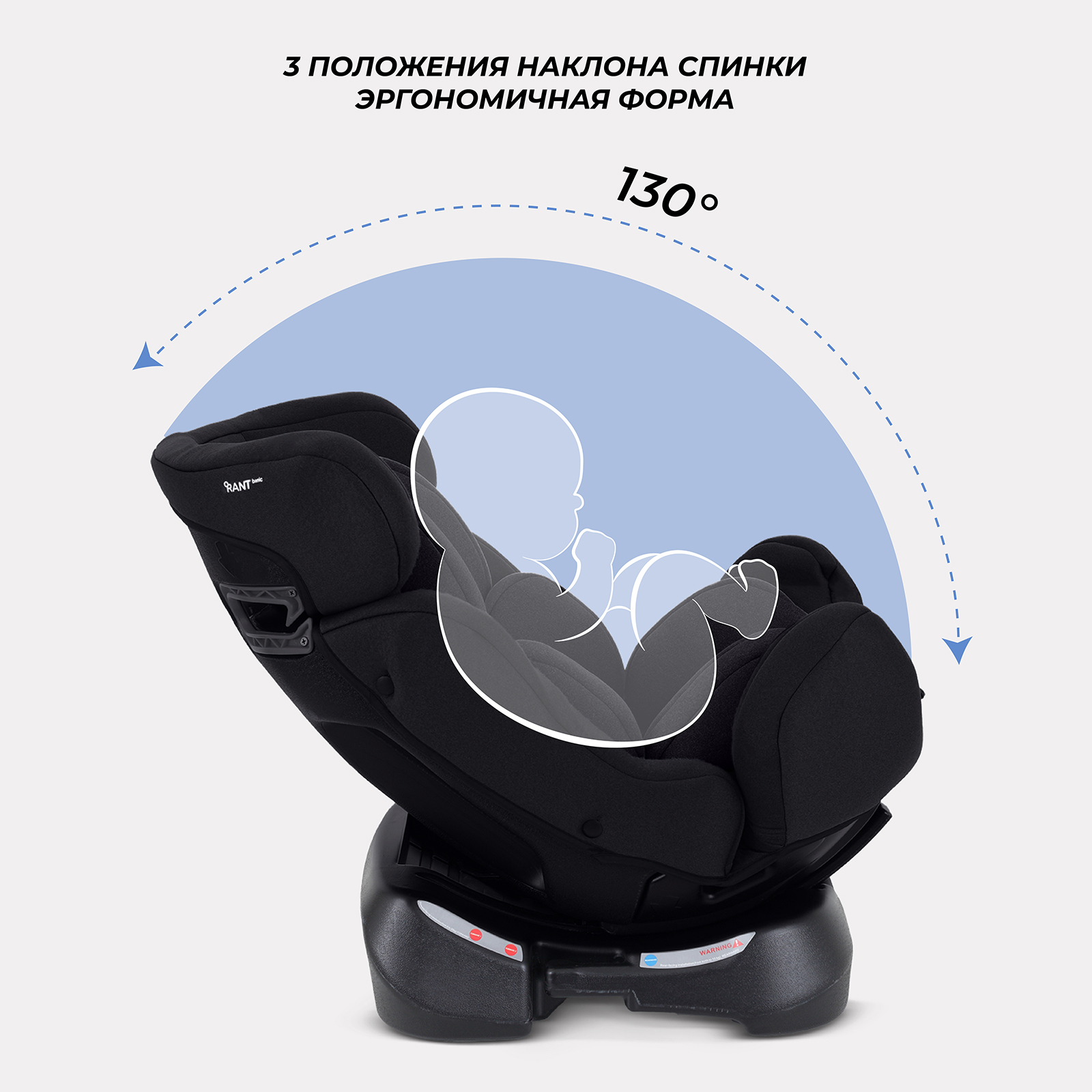 Автокресло Rant Basic Rant basic Fuse 0+/1/2 (0-25 кг) черный - фото 3