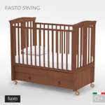 Детская кроватка Nuovita Fasto swing, продольный маятник (темный орех)