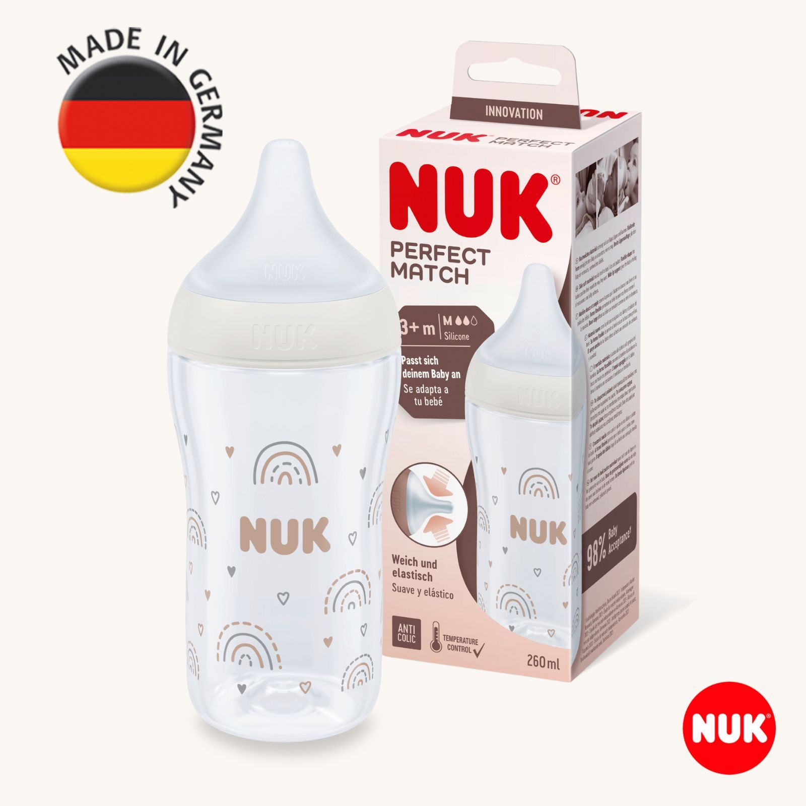 Бутылочка Nuk Natural Feeling 260 мл - фото 1