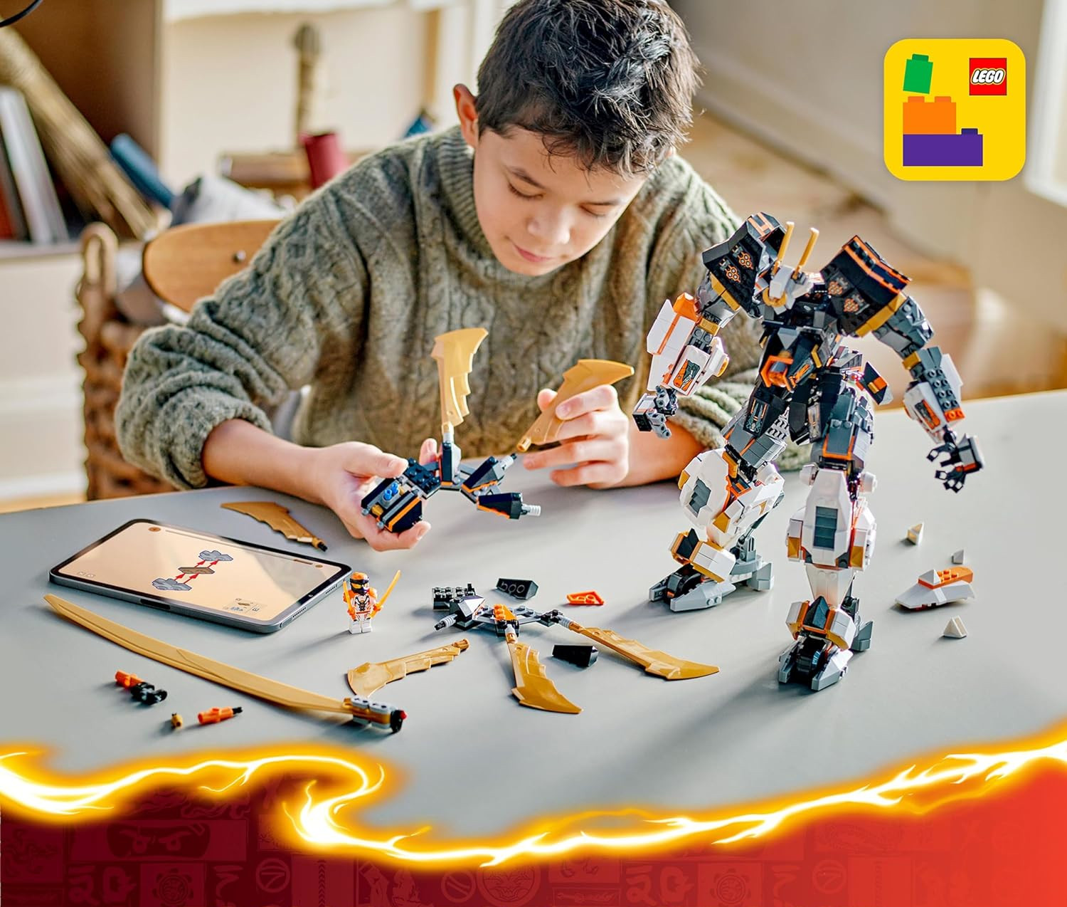 Конструктор LEGO NINJAGO Робот-Титановый дракон Коула блочный - фото 6