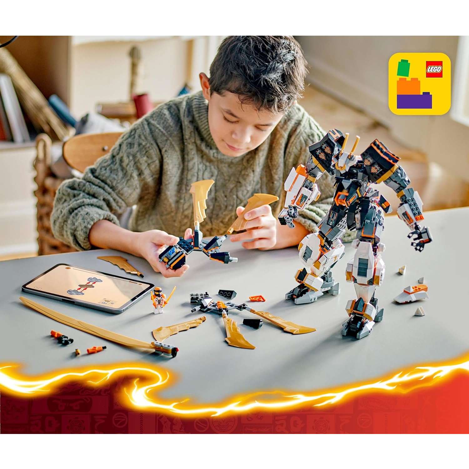 Конструктор LEGO NINJAGO Робот-Титановый дракон Коула 1055 дет. - фото 6