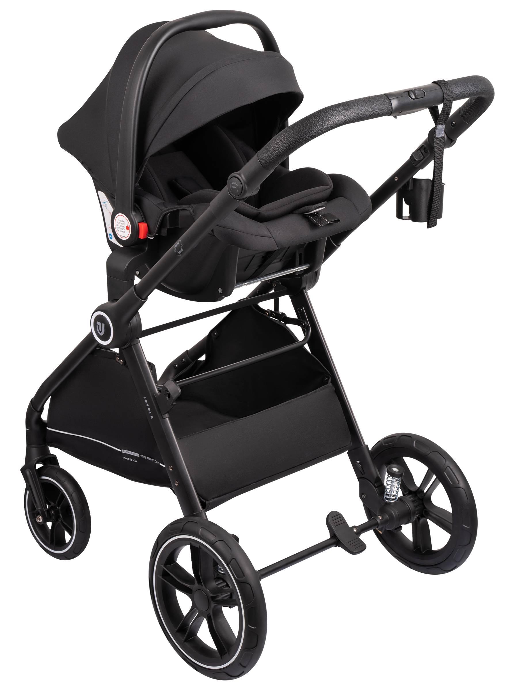 Коляска трансформер JOVOLA Truck, перекидная ручка черный - фото 8