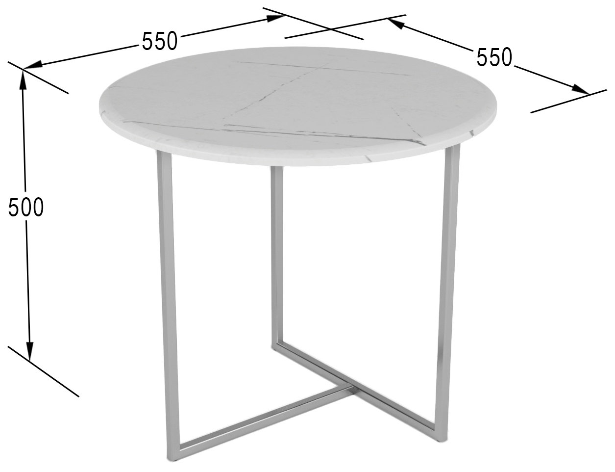 Стол журнальный КАЛИФОРНИЯ МЕБЕЛЬ Альбано белый мрамор - фото 2