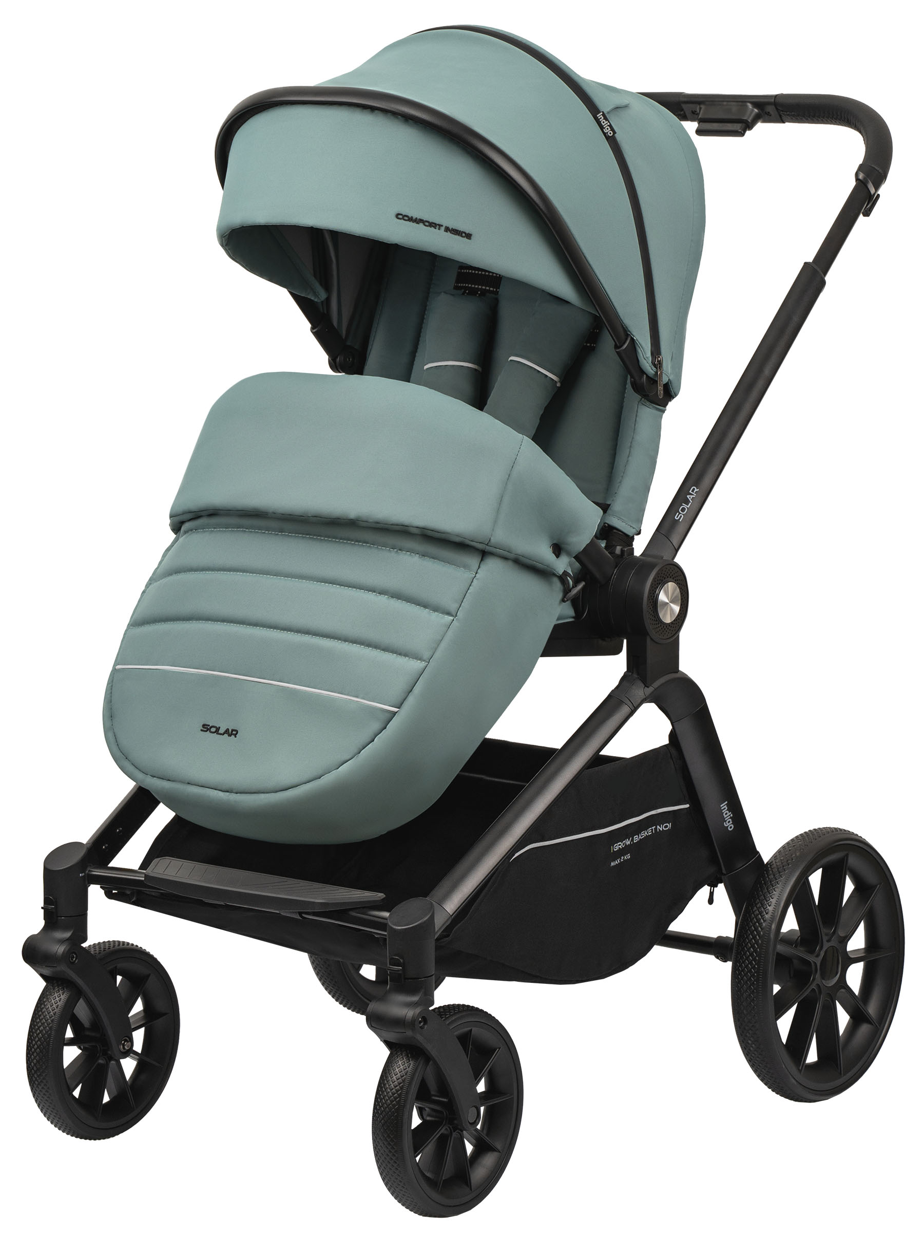 Коляска 3в1 Indigo Solar зеленый - фото 11