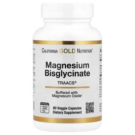 Бисглицинат магния, California Gold Nutrition, 200 mg, 60 капсул