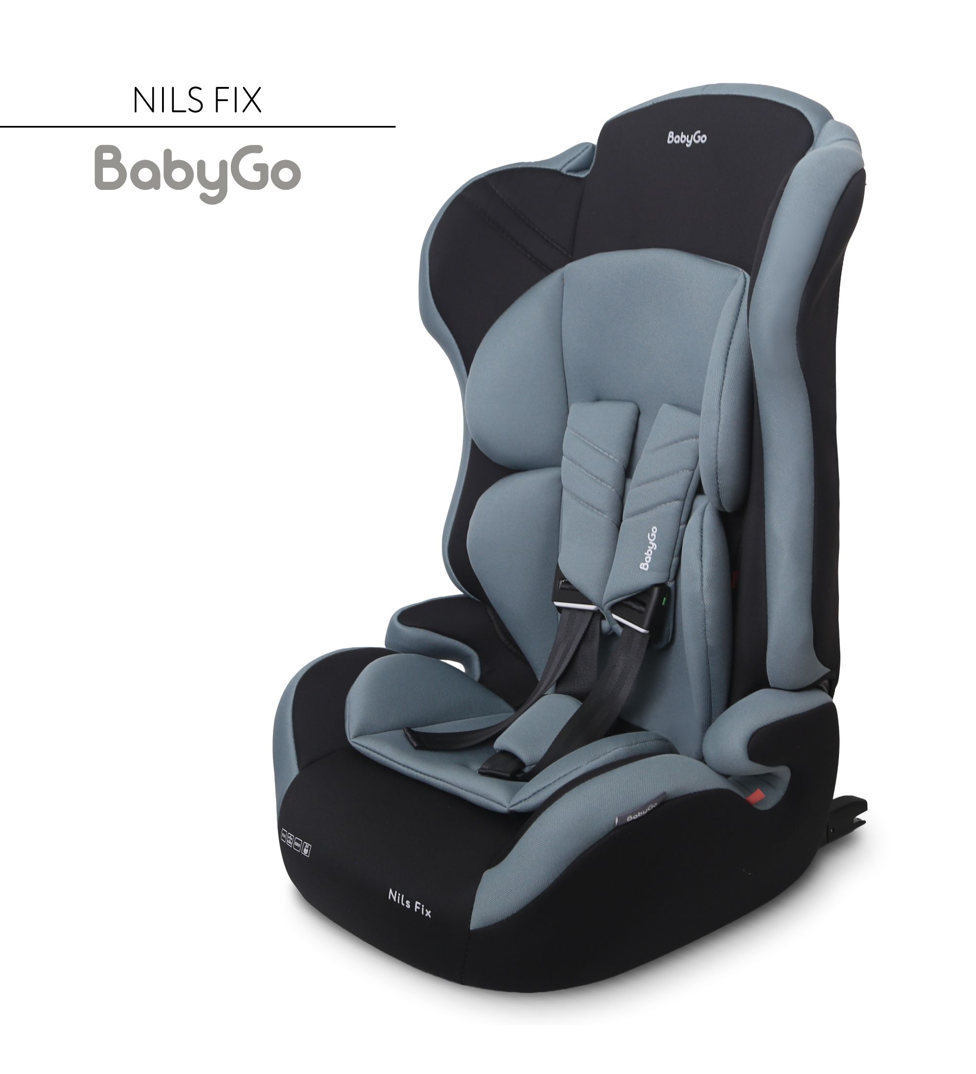 Автокресло BabyGo Nils Fix New Isofix 1/2/3 (9-36 кг) зеленый - фото 2