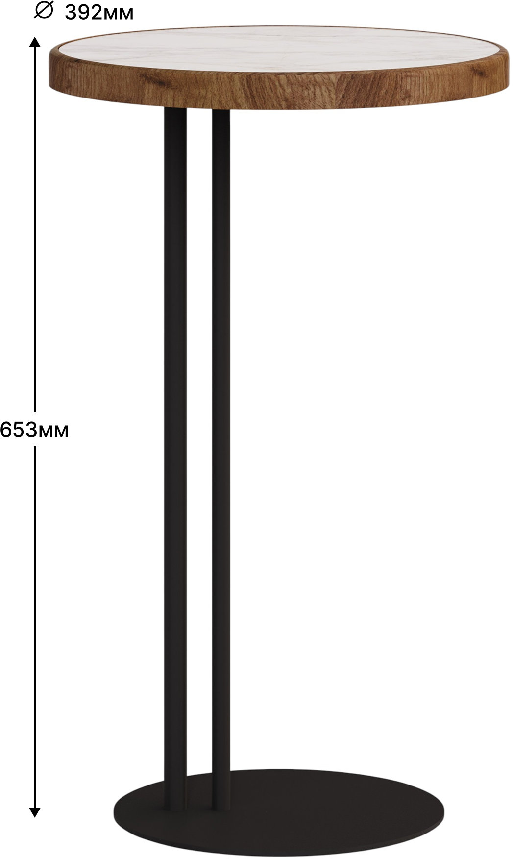 Стол журнальный SLINE Кальяри лайт вяз браун черный - фото 8