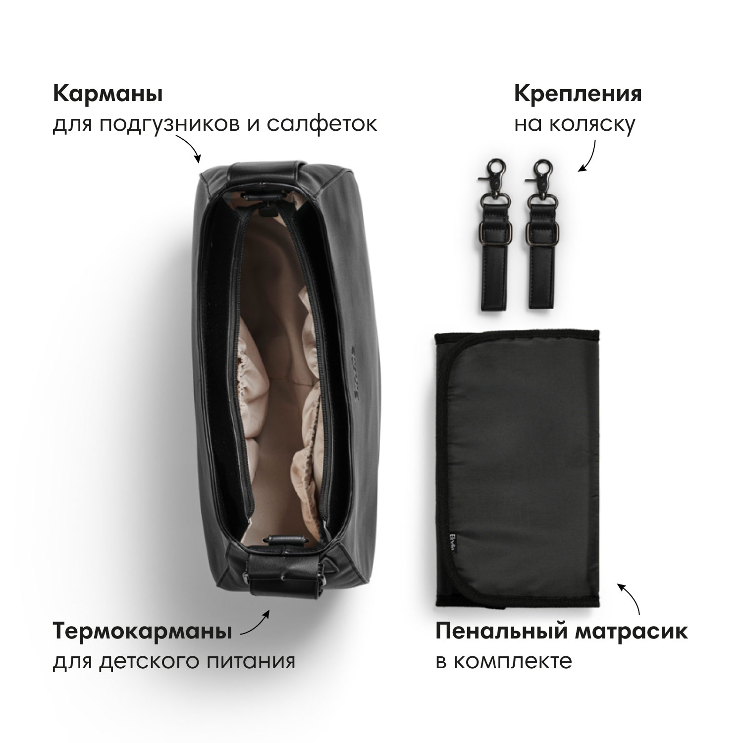 Elodie сумка Changing Bag Moon Bag Black - фото 2