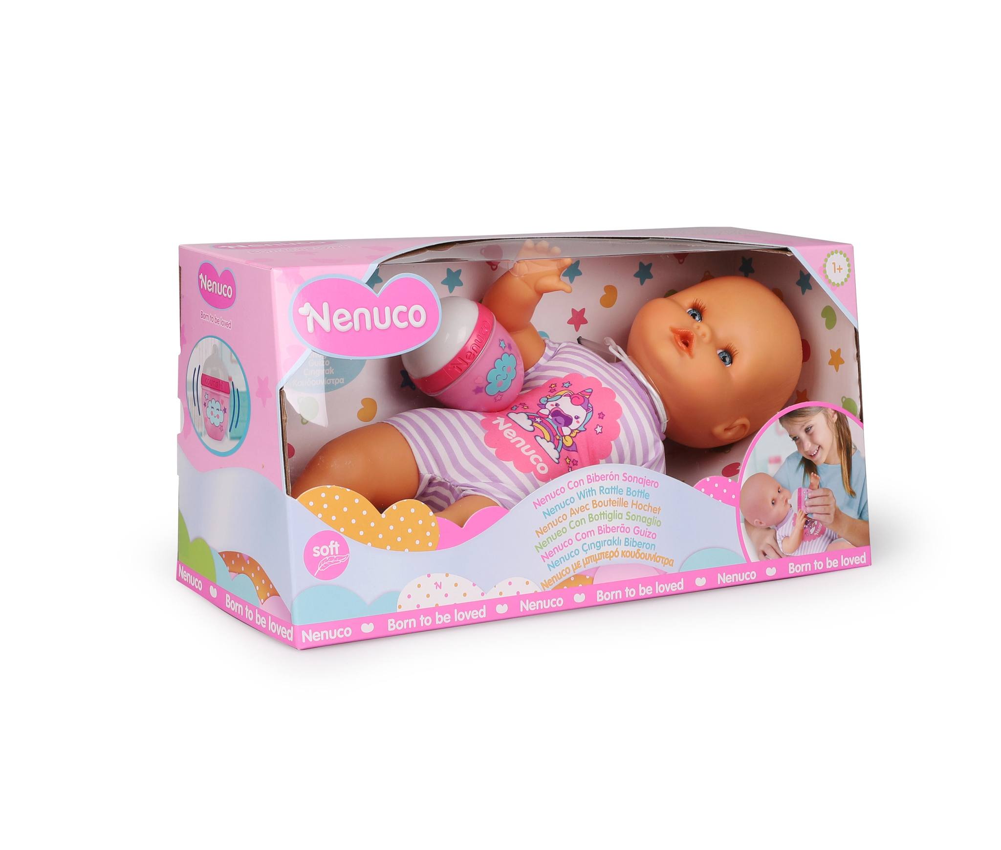 Кукла пупс Famosa Nenuco с бутылкой погремушкой высота 30 см NFN87000 - фото 6