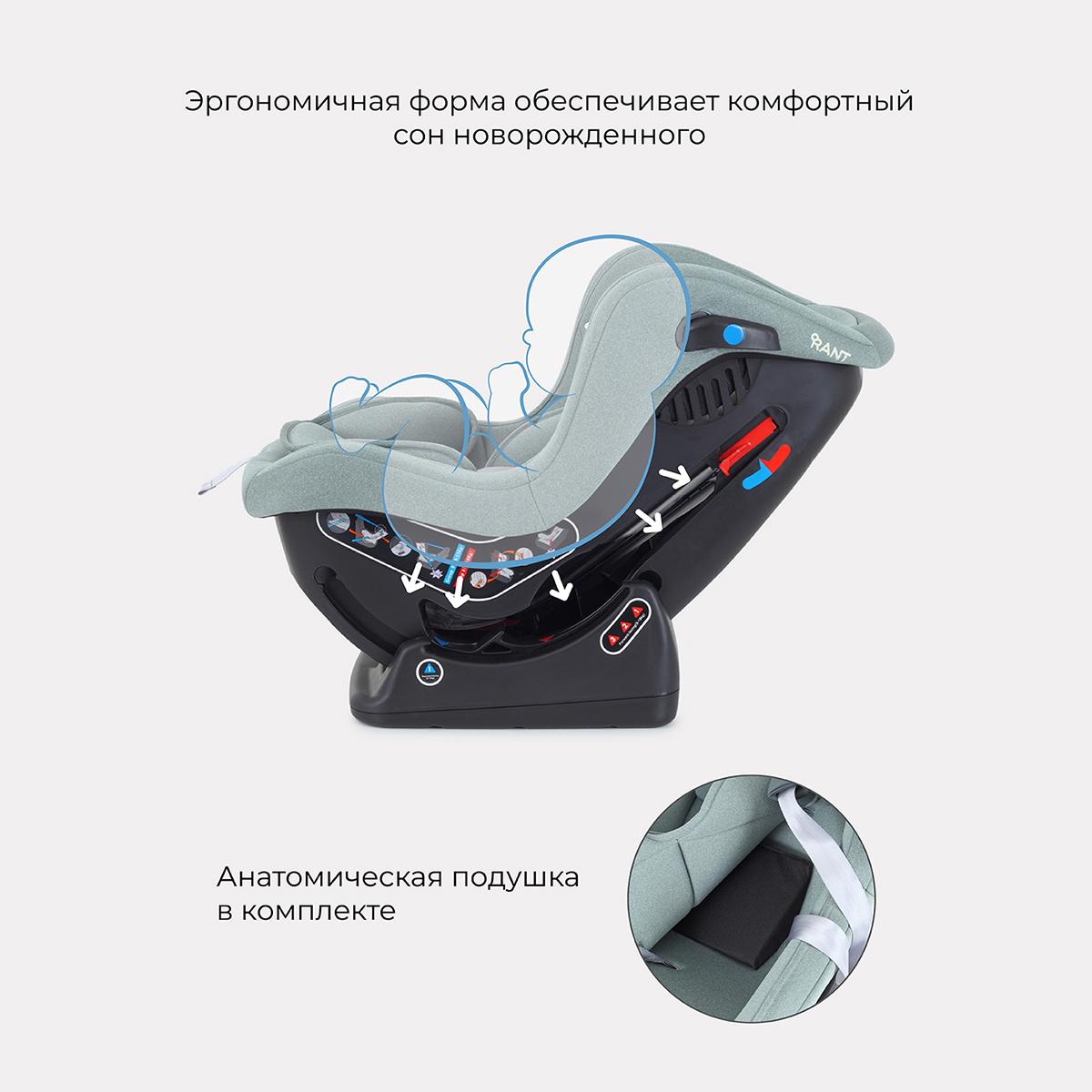 Автокресло Rant Pilot 0+/1 (0-18 кг) зеленый - фото 3