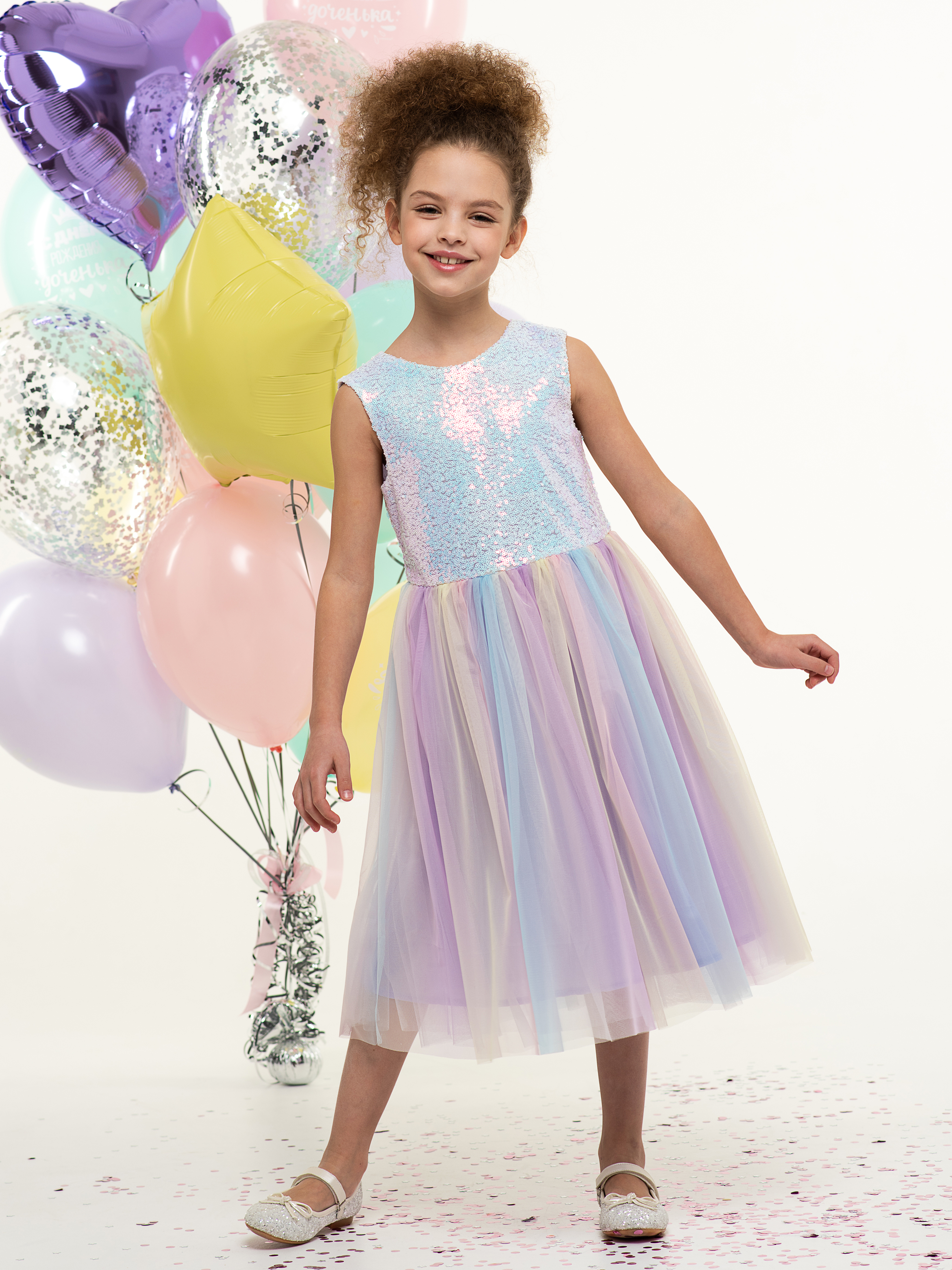 Платье LisaWeta D368 сиреневый - фото 5