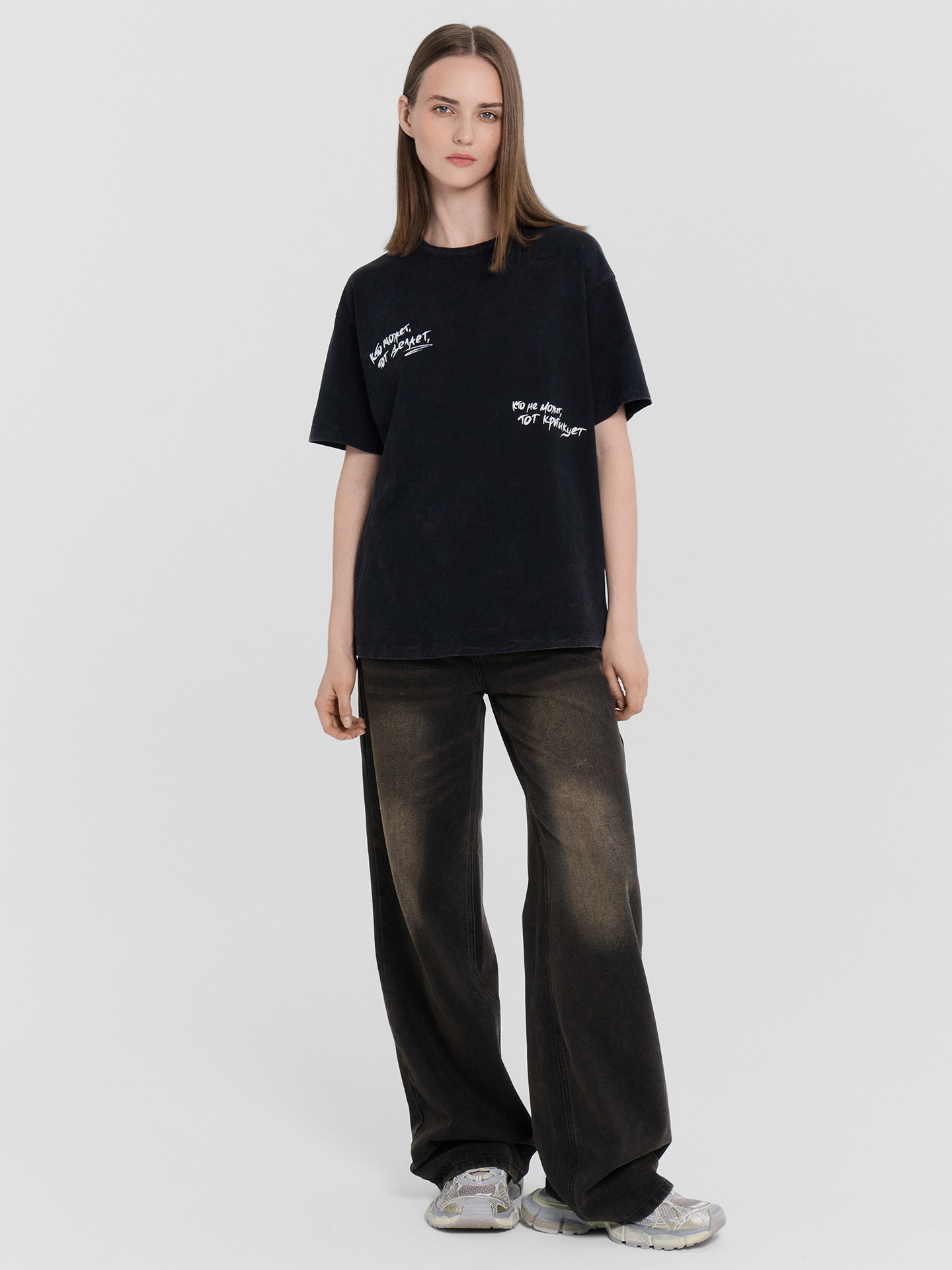 Футболка Mark Formelle (Марк Формэль) 112934/ACID WASH черный +печать - фото 3