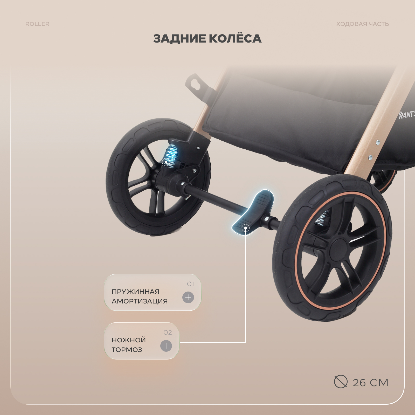 Коляска трансформер Rant Basic Roller Gold 2в1, olive зеленый - фото 18