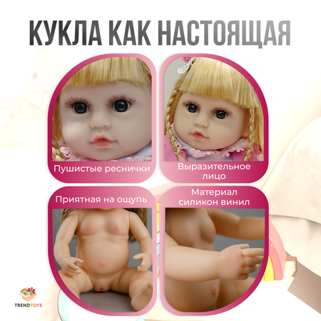 Кукла пупс TrendToys интерактивная высота 38 см