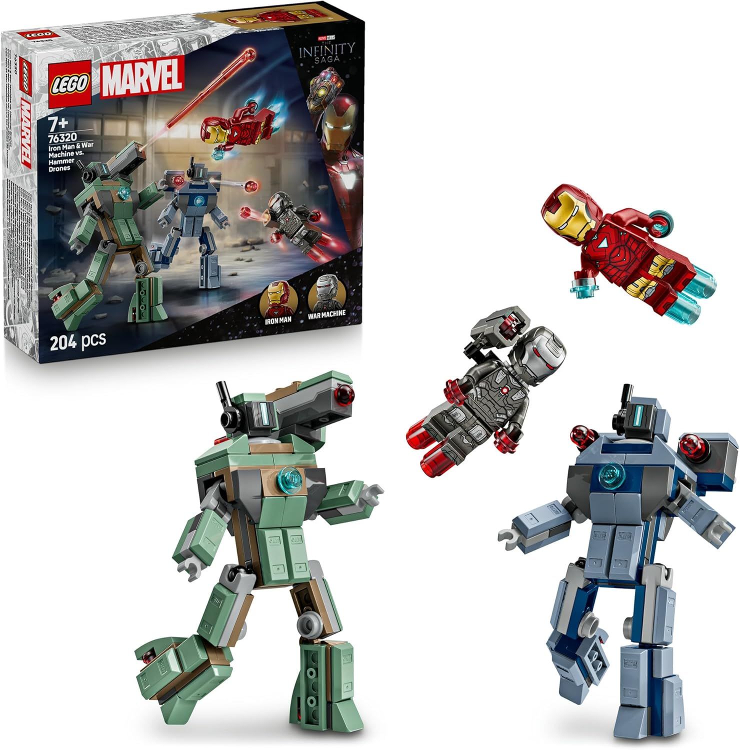 Конструктор LEGO Marvel Super Heroes Iron Man and War Machine 204 дет. - фото 1