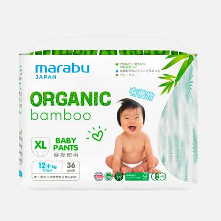 Трусики MARABU Organic bamboo XL (12+ кг) 36 шт.