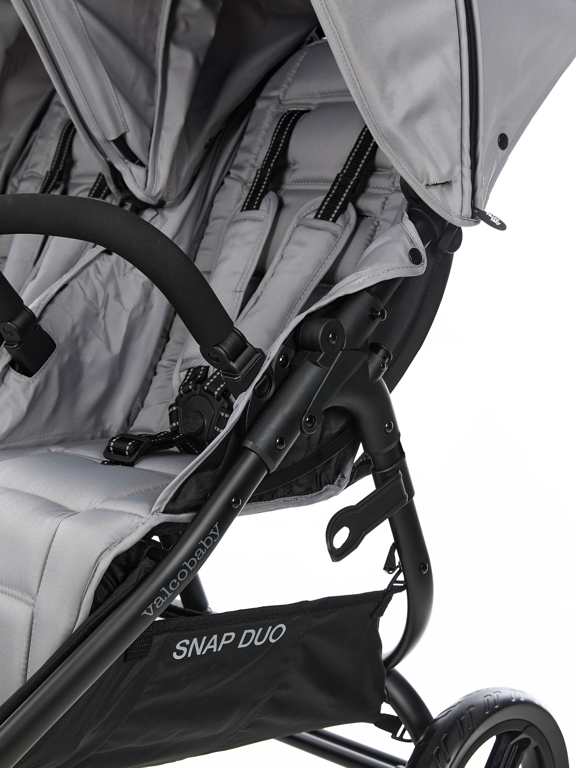 Коляска прогулочная для двойни Valco baby Snap Duo Flatt Matt серый - фото 14