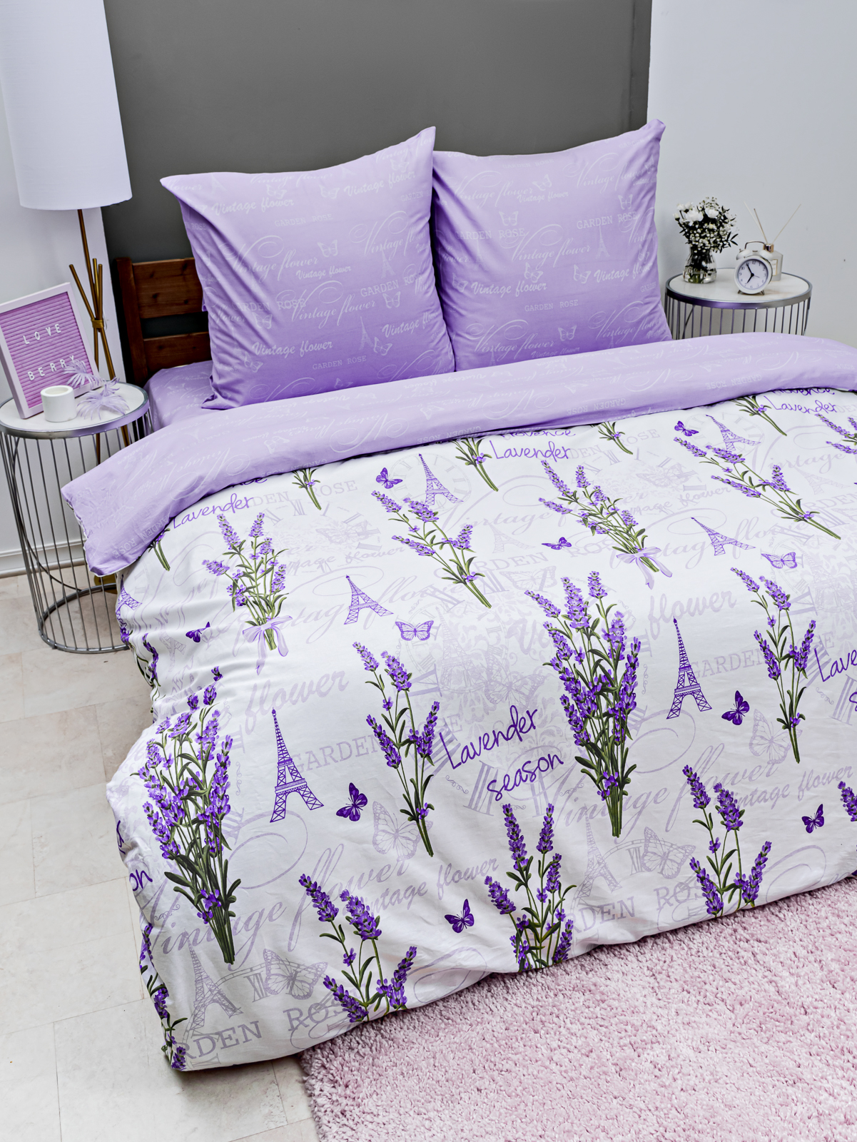 Комплект постельного белья LOVEBERRY Лаванда полутораспальный 4 предм. - фото 4