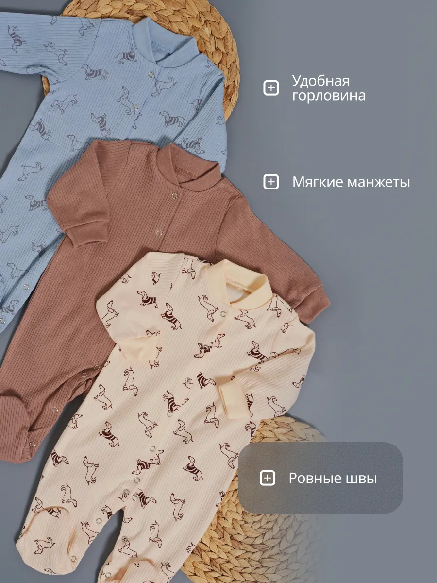 Комбинезон 3 шт Супер Пупс нбр/3пр/ком/сл/sk18/таксы - фото 4