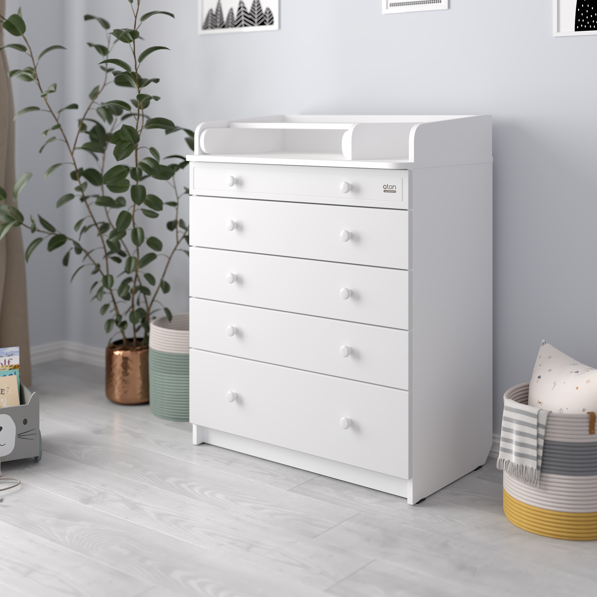 Комод пеленальный aton baby furniture Elio (белый) - фото 5