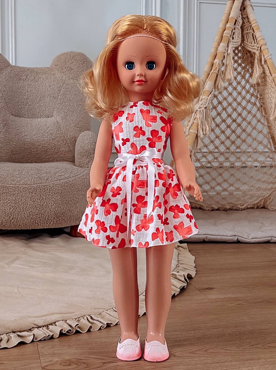 Кукла большая (ростовая) СТРАНА КУКОЛ говорящая в платье высота 60 см 24-18.3 - фото 13