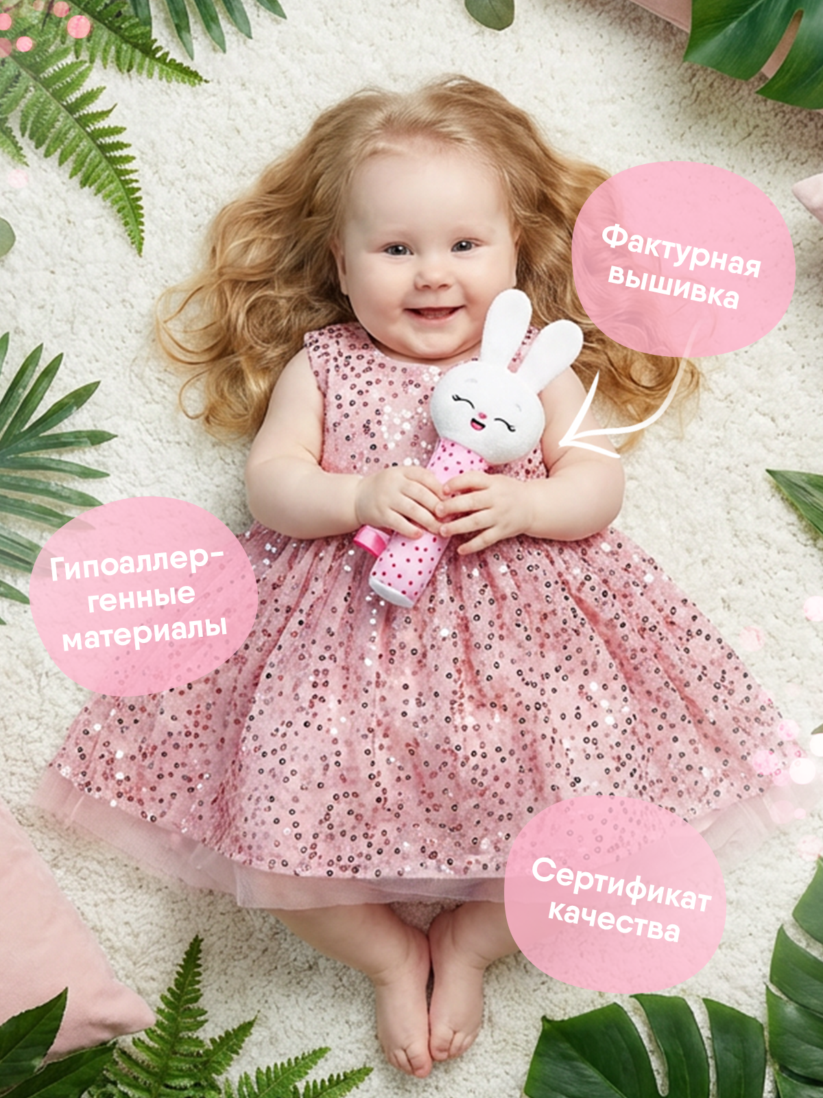 Игрушка Мякиши погремушка Зайка Банни - фото 6