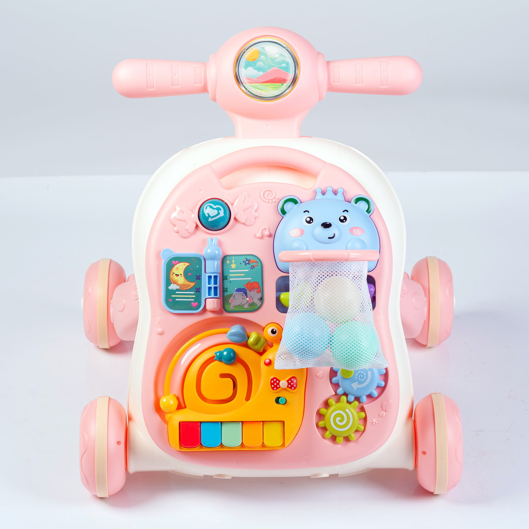 Каталка Babyhit с ручкой розовый - фото 11