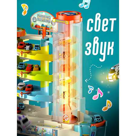Парковка SHARKTOYS 5 этажей с 6 автомобилями