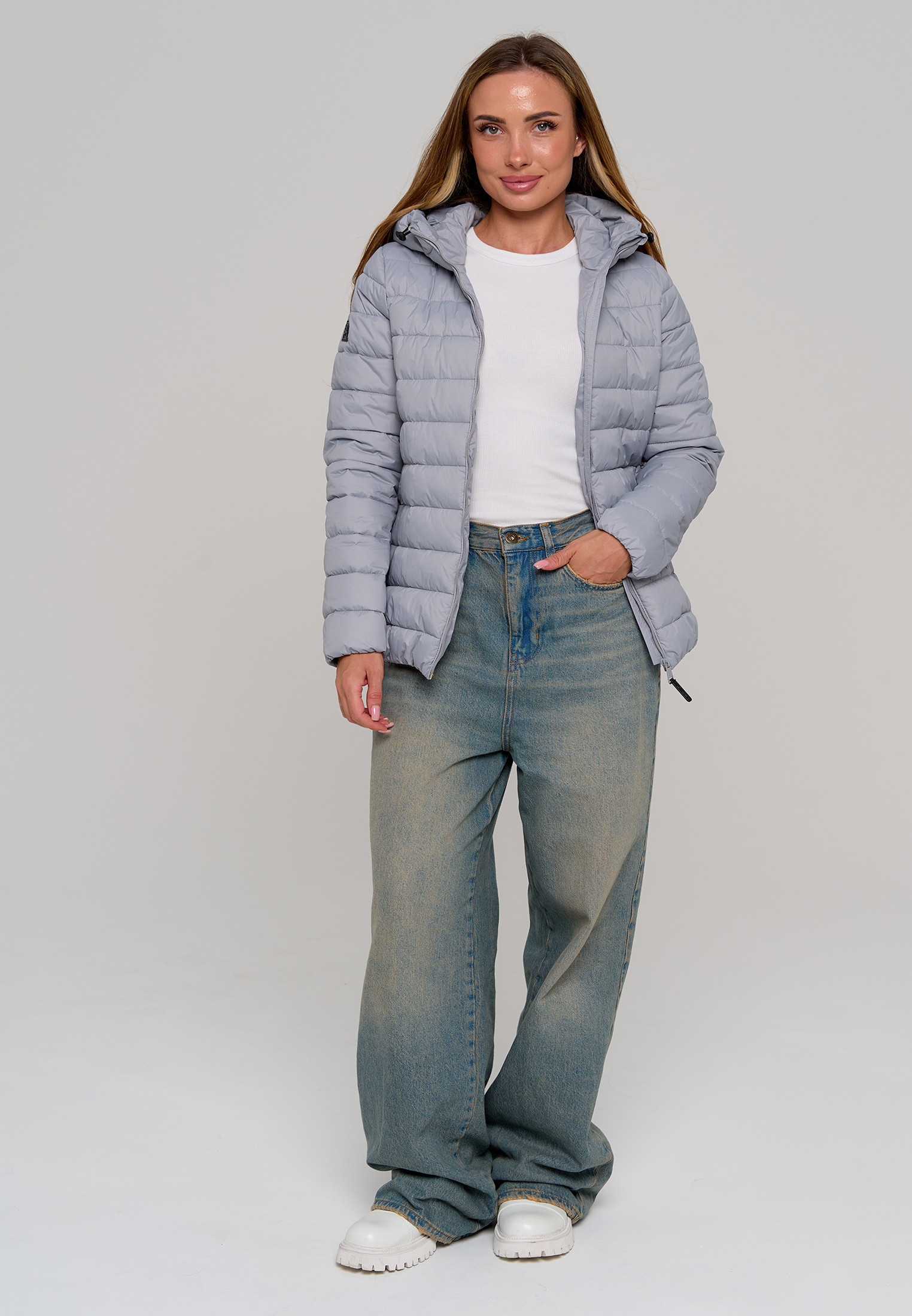 Куртка Stylish AMADEO AJ-8507-светло-серый - фото 8