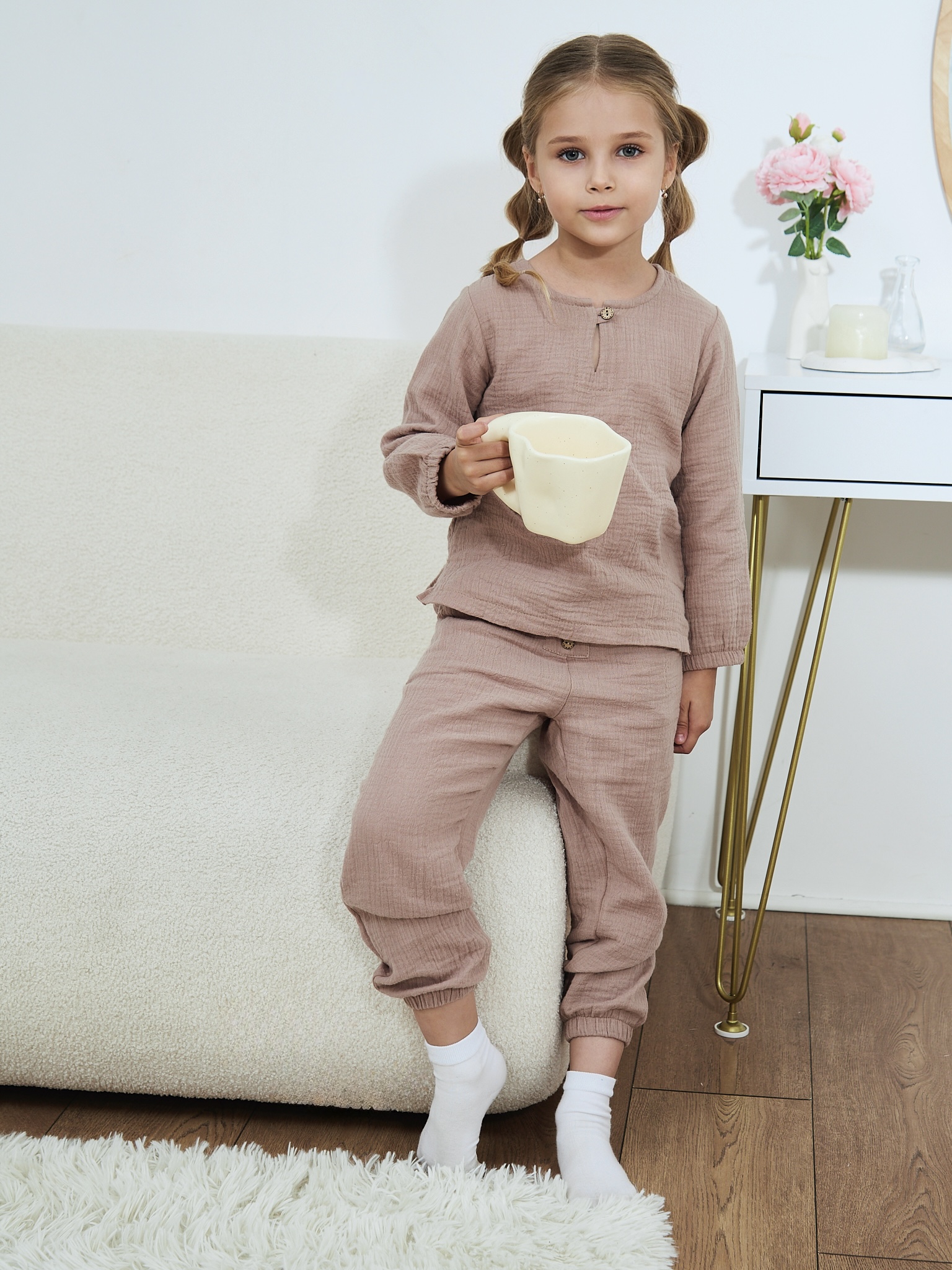 Лонгслив и брюки MOUN Костюм_муслин_бежевый - фото 17