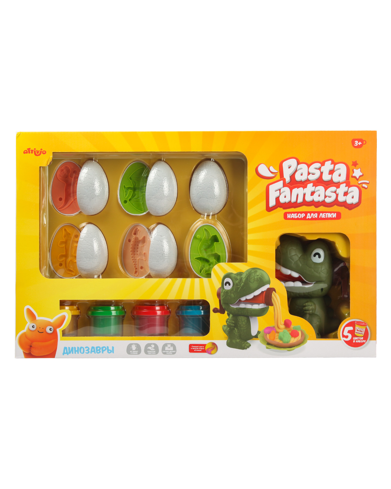 Тесто для лепки Attivio Динозавры - фото 1