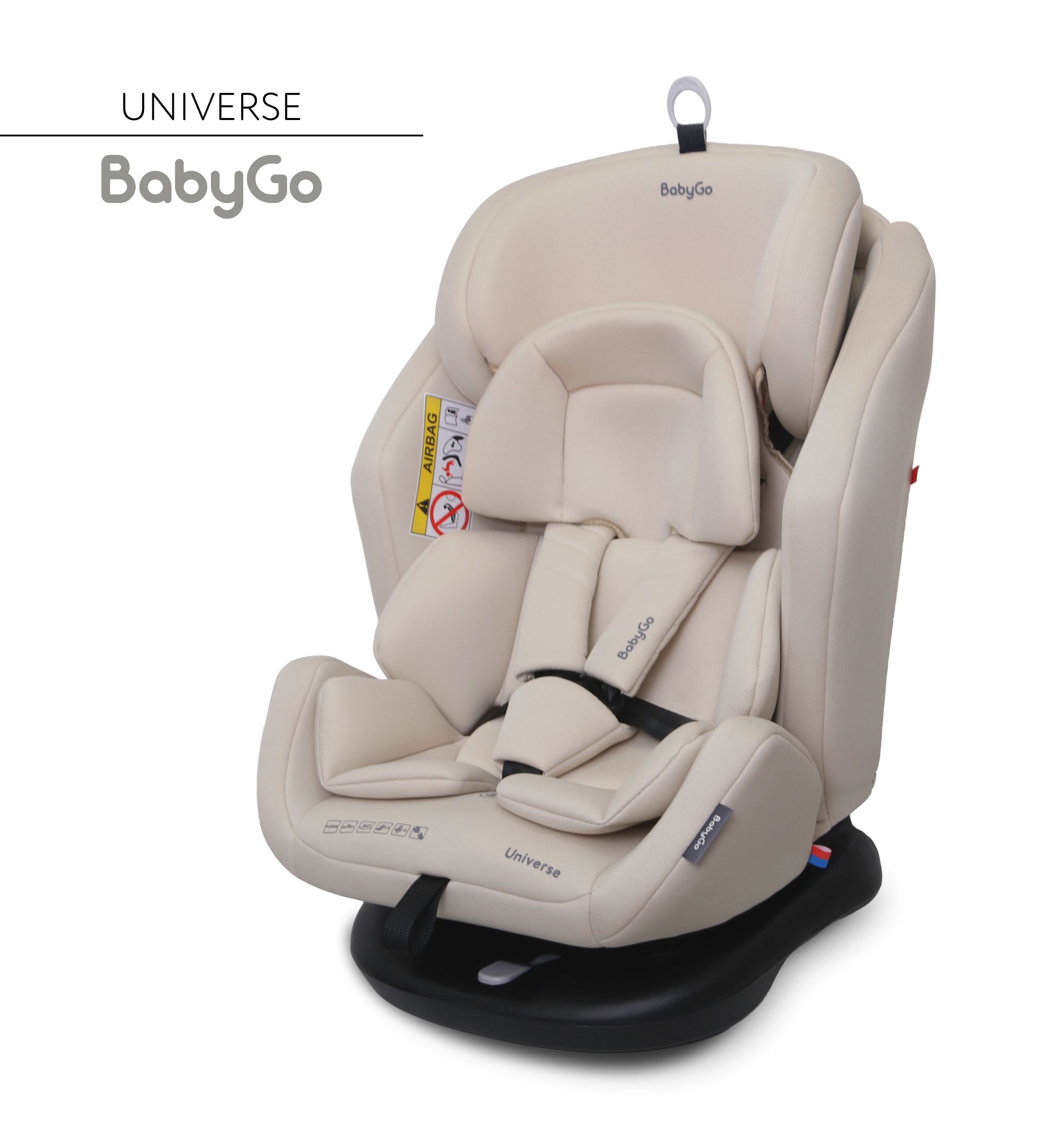 Автокресло BabyGo Universe New 0+/1/2/3 (0-36 кг) бежевый - фото 2
