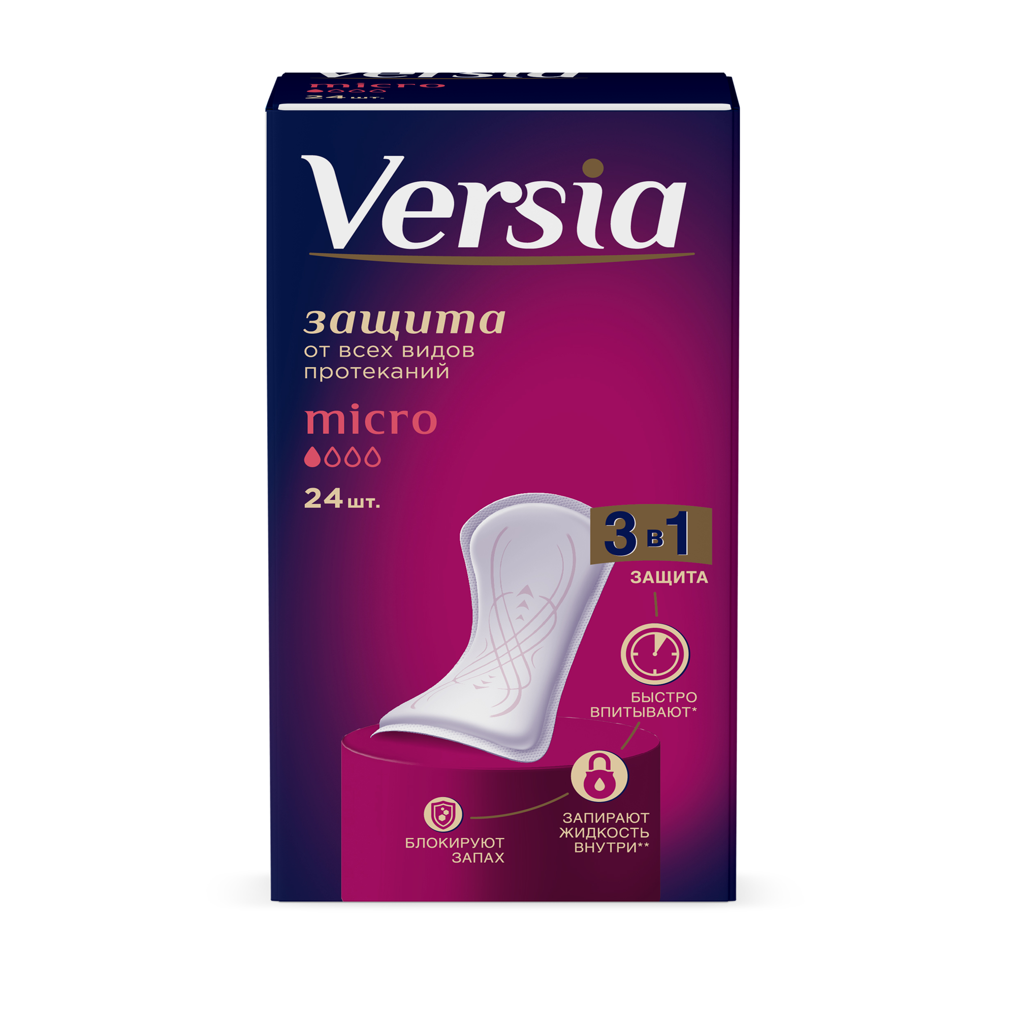 Урологические прокладки Versia для женщин гигиенические впитывающие Micro 24 шт - фото 1