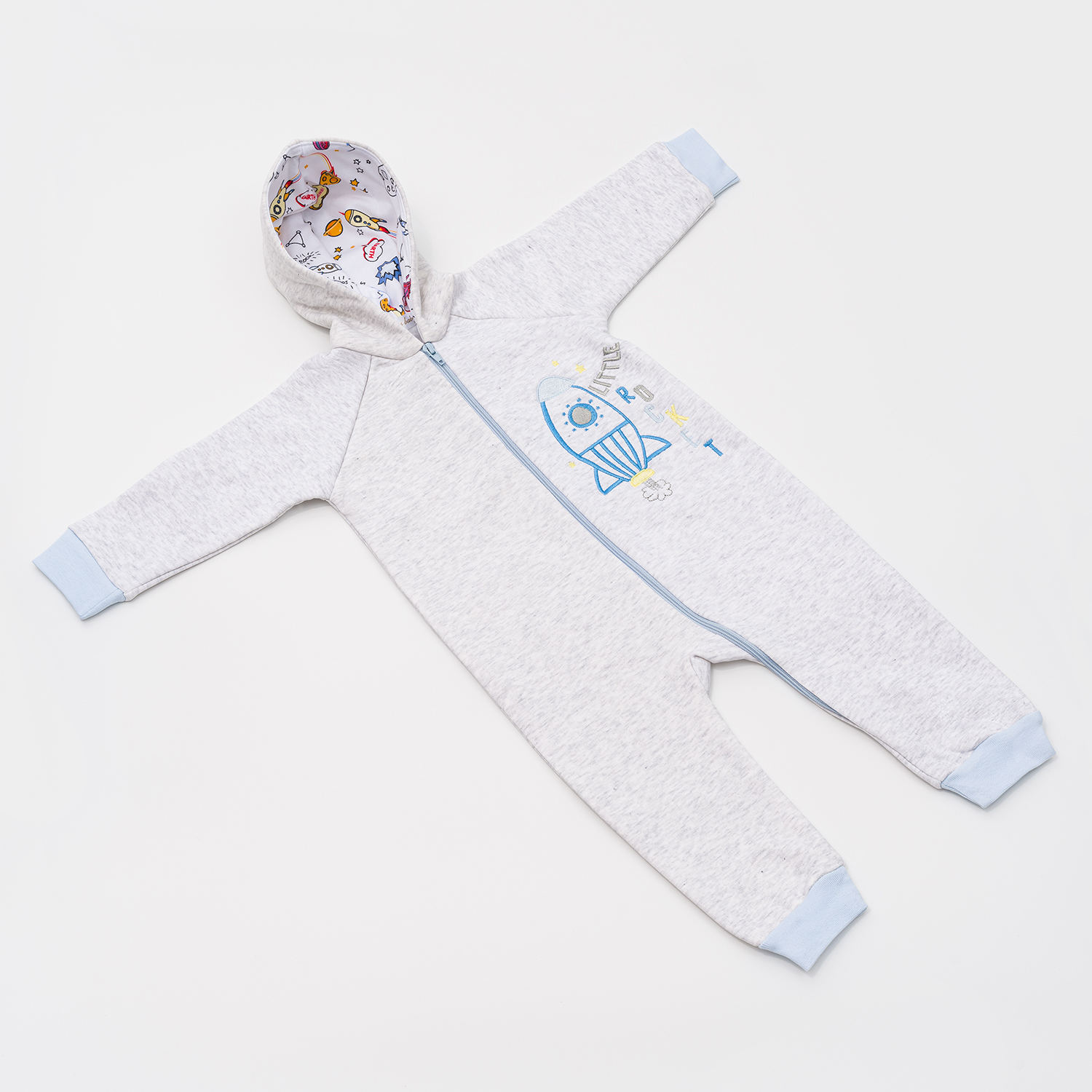 Комбинезон Linas baby 1158-1F-Серый_меланж - фото 6