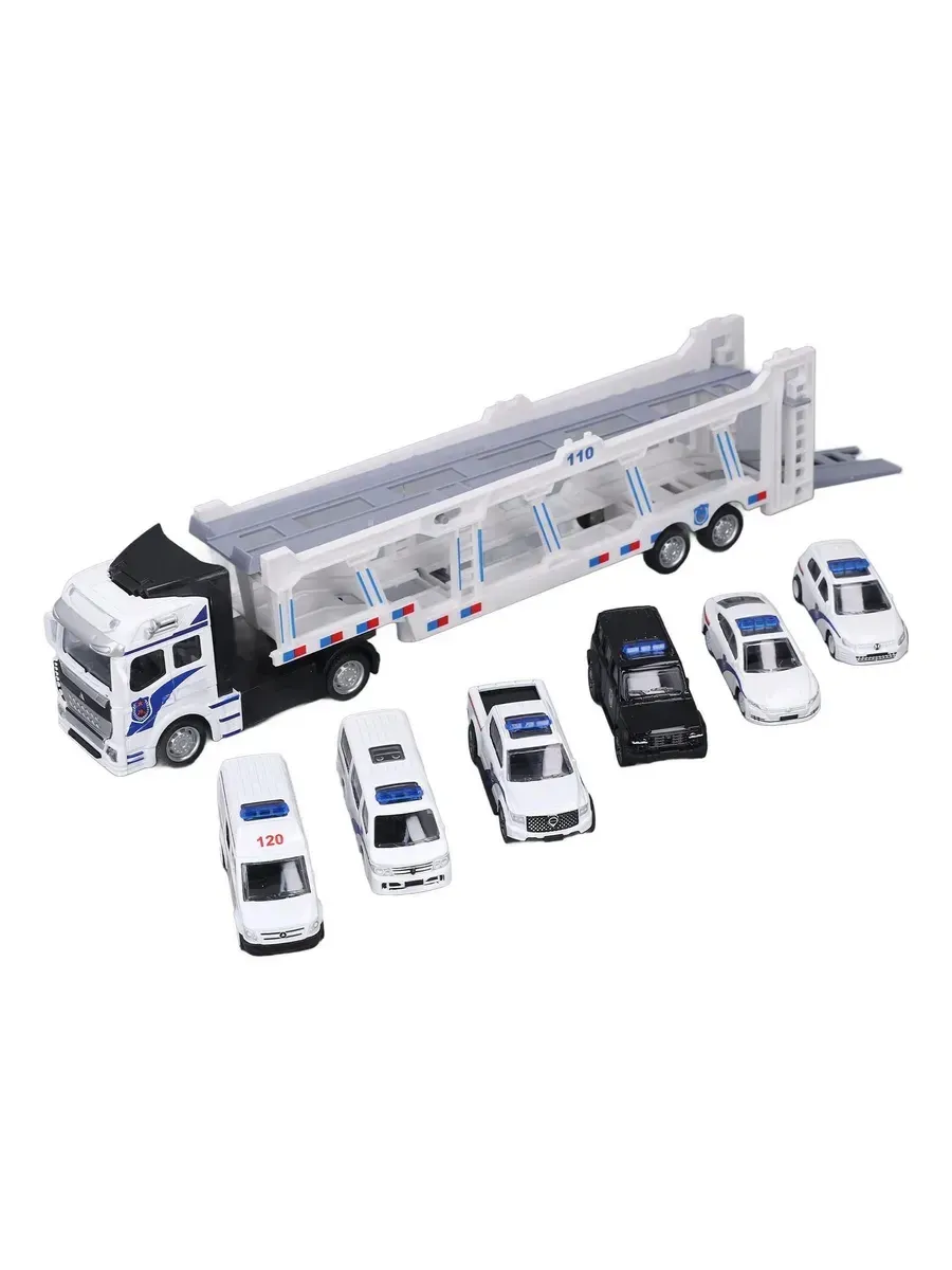 Автовоз CyberToy 6 полицейских машинок 80012 - фото 15