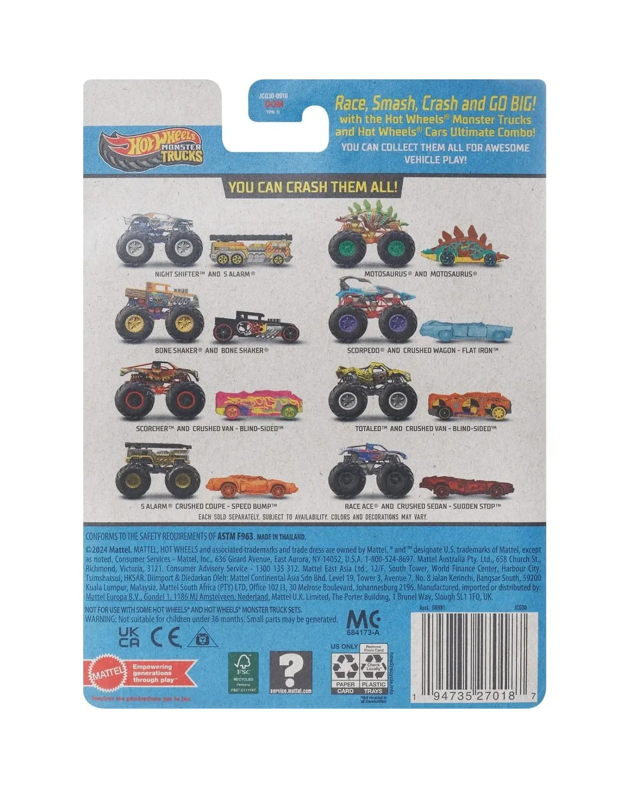Внедорожник Hot Wheels 1:64 JCG30 - фото 2