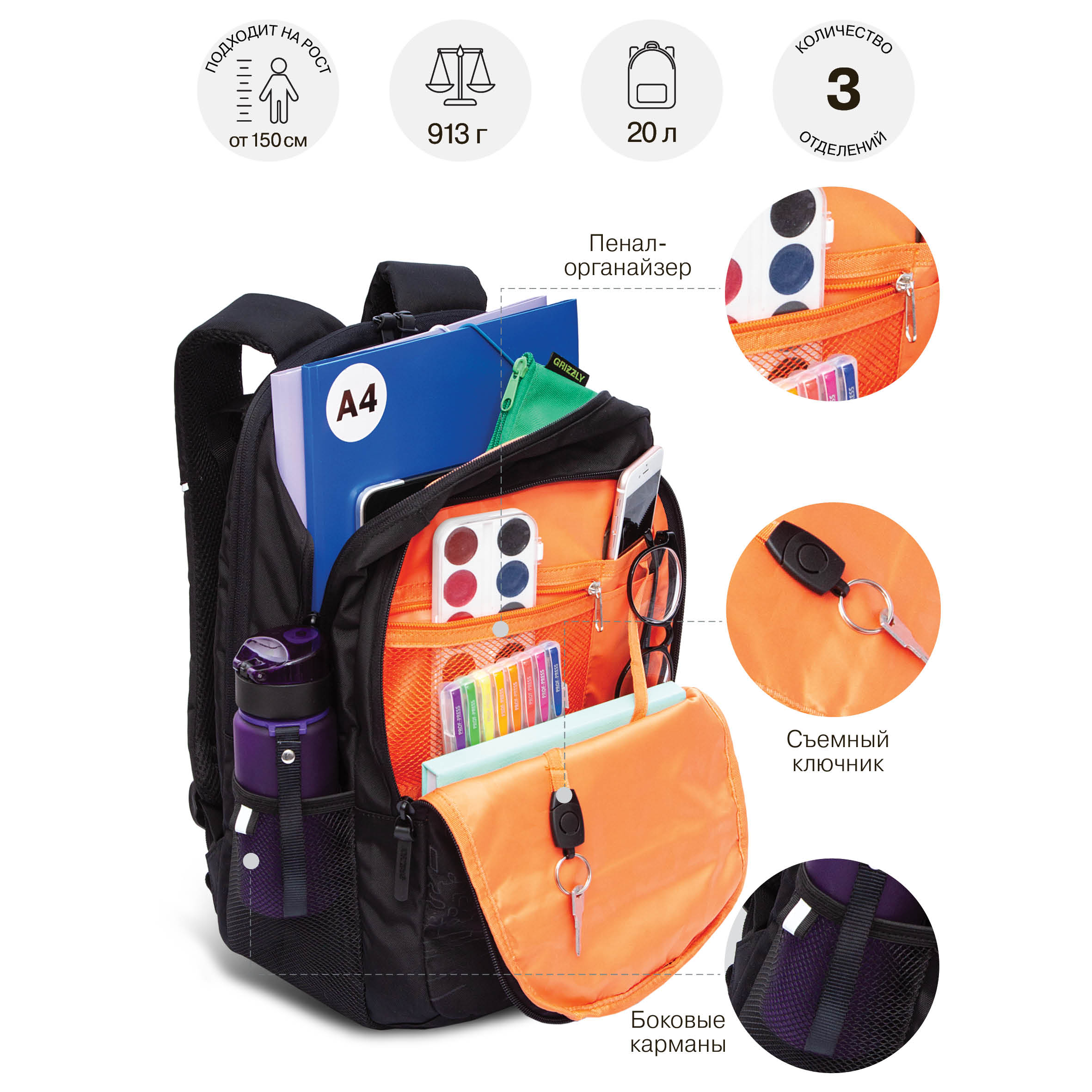 Рюкзак Grizzly для мальчика - фото 7