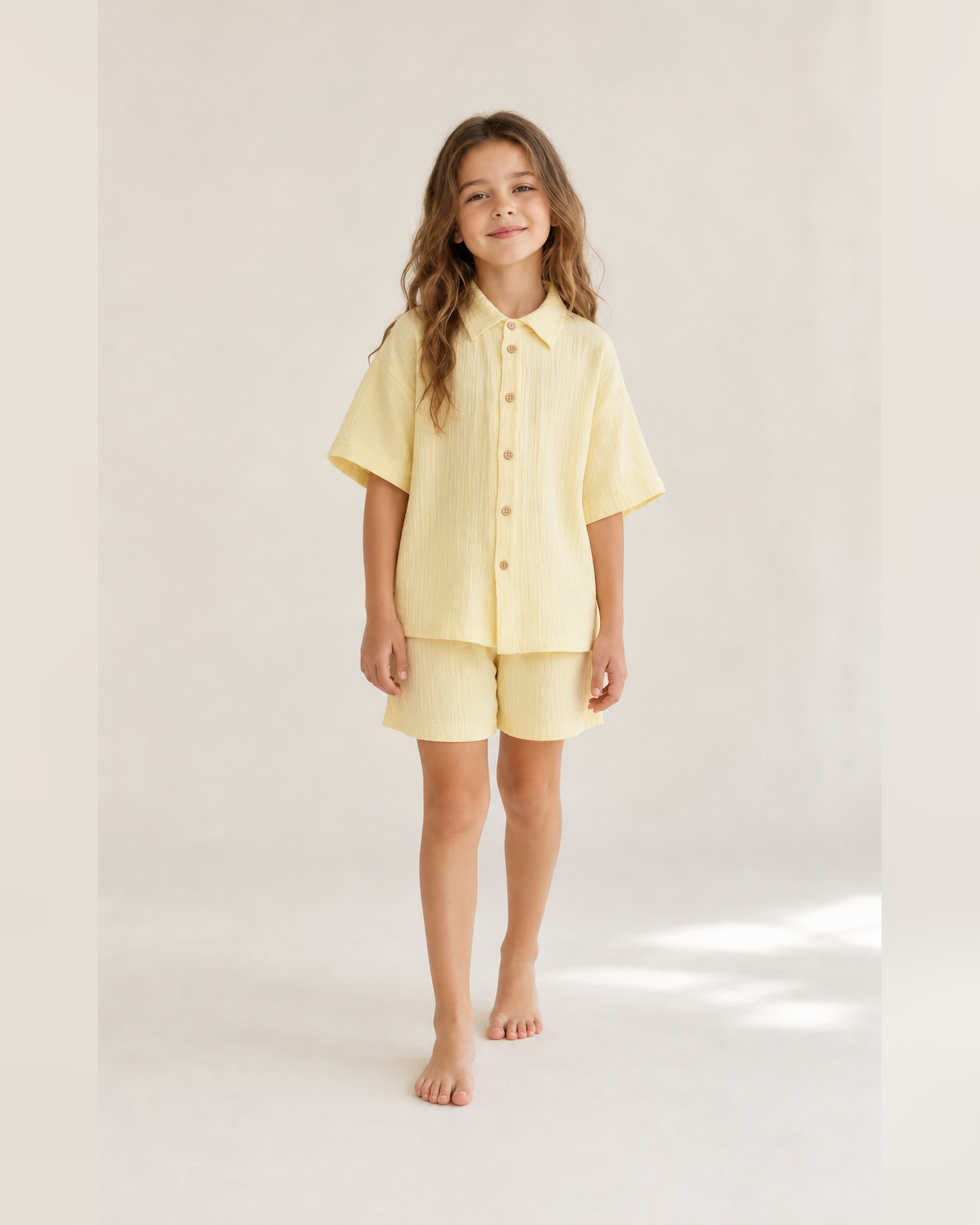 Рубашка и шорты Leli dress костюм_с_шортами_муслин_желтый - фото 4