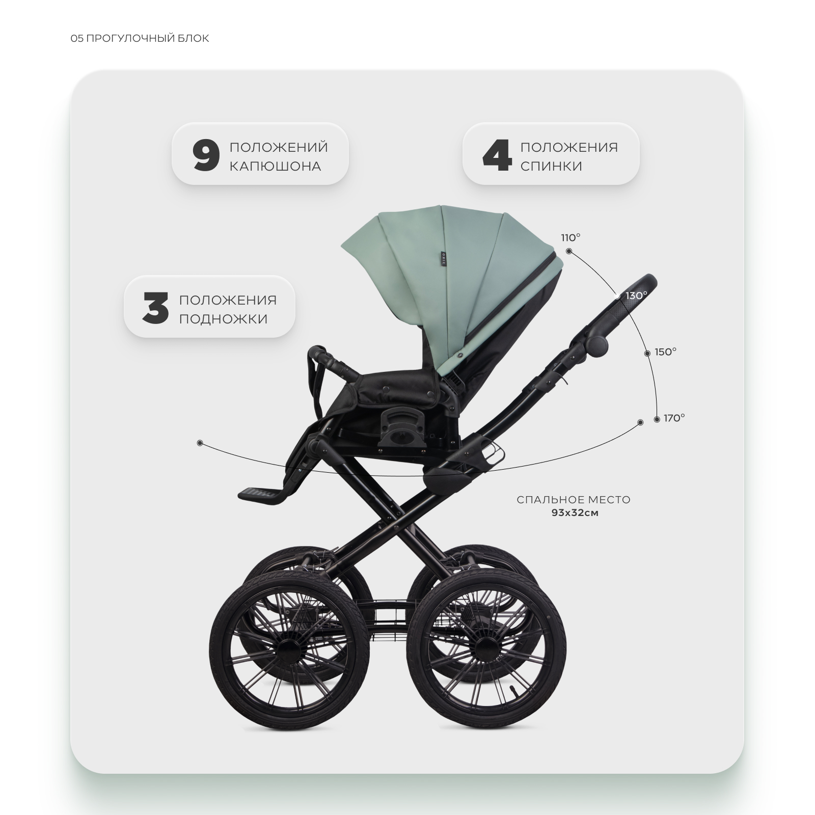 Коляска 2в1 Riko Basic Montana X Ecco Prestige зеленый - фото 5