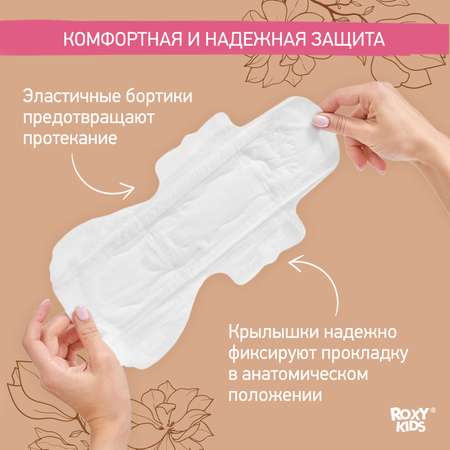 Прокладки послеродовые ROXY-KIDS Extra с бортиками и крылышками 32 см 10 шт.