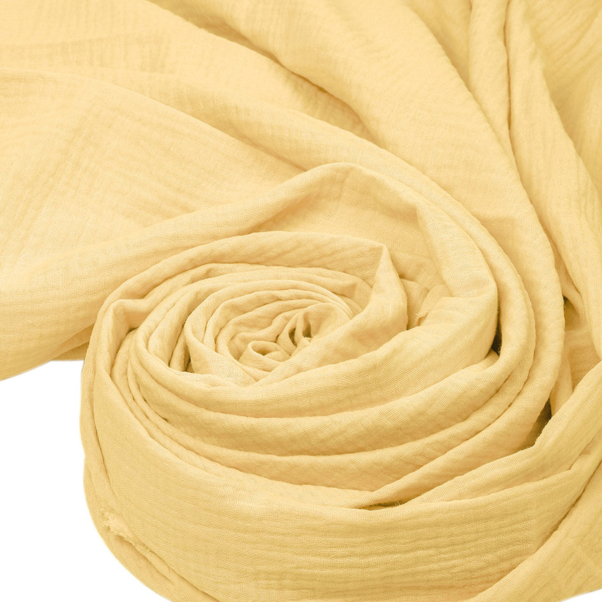 Ткань муслин TBY двухслойный жатый 1.3м х 2м – желтый - фото 3