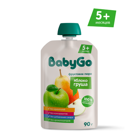 Пюре BabyGo Яблочно-грушевое с 5 мес 90 г