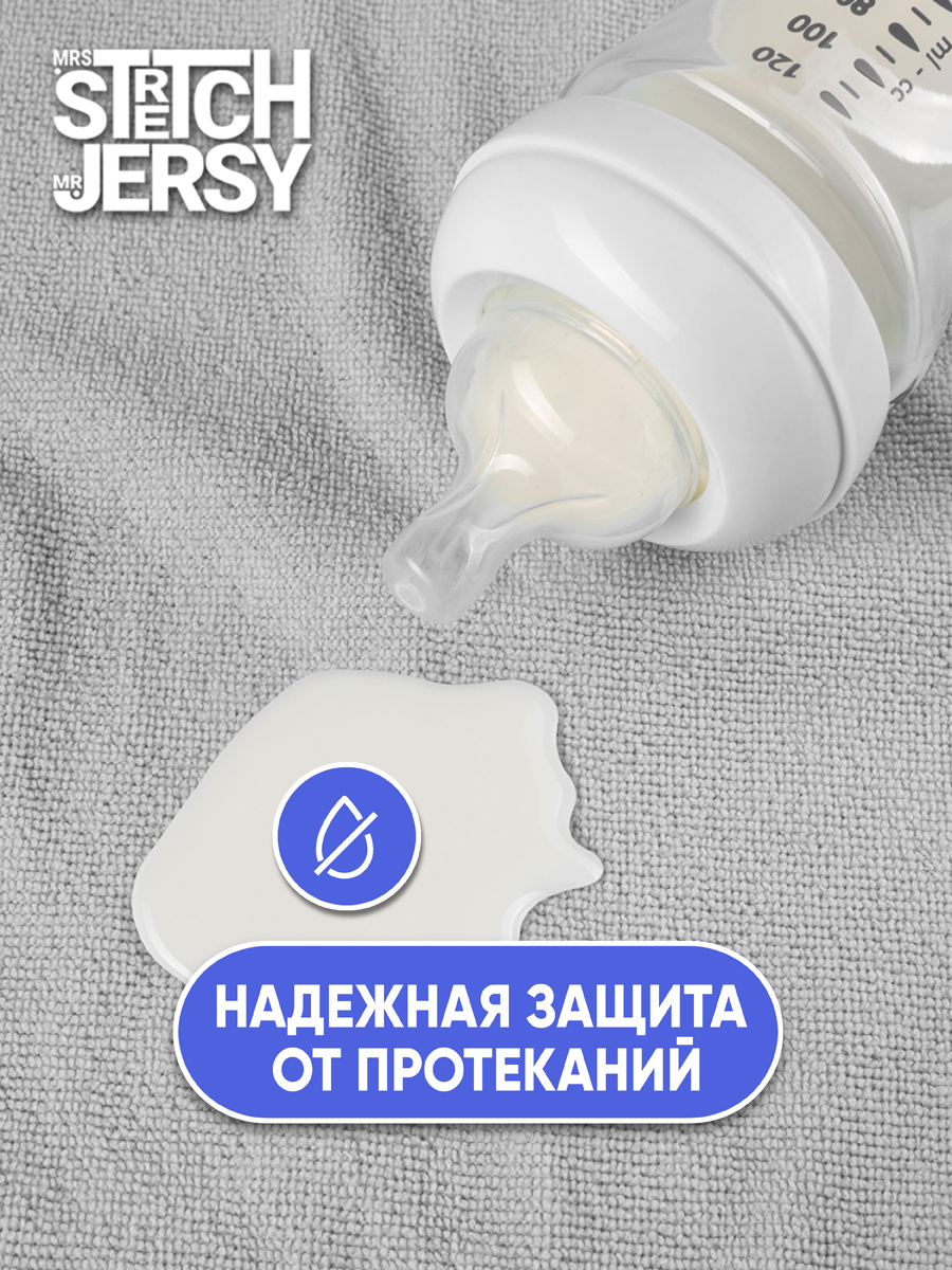 Клеёнка Mrs.Stretch Mr.Jersy Белый/серый 70 x 100 см серый 2 шт. - фото 3