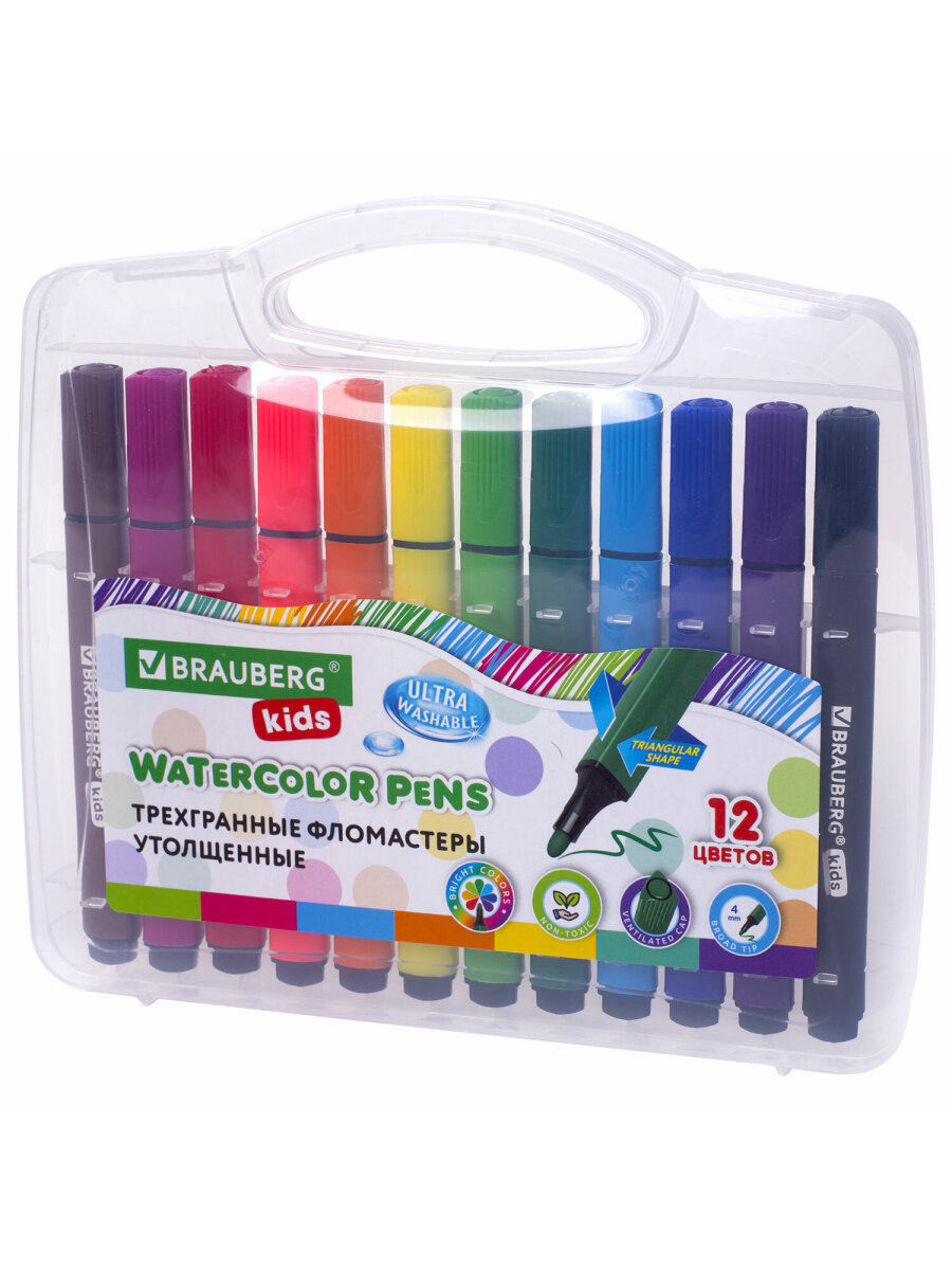 Фломастеры Brauberg 12 цв. - фото 1