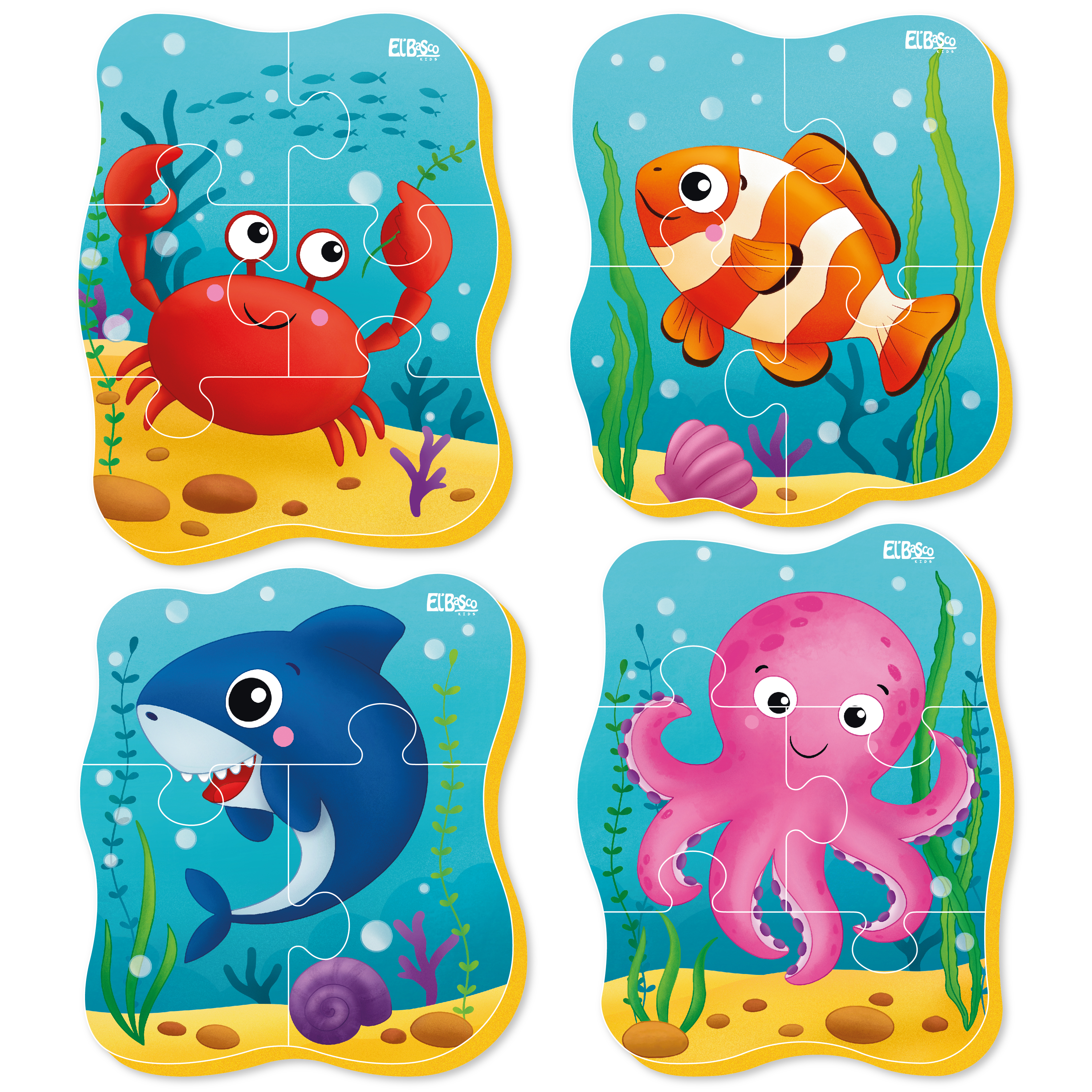 Пазл El BascoKids Морские жители мягкий - фото 1