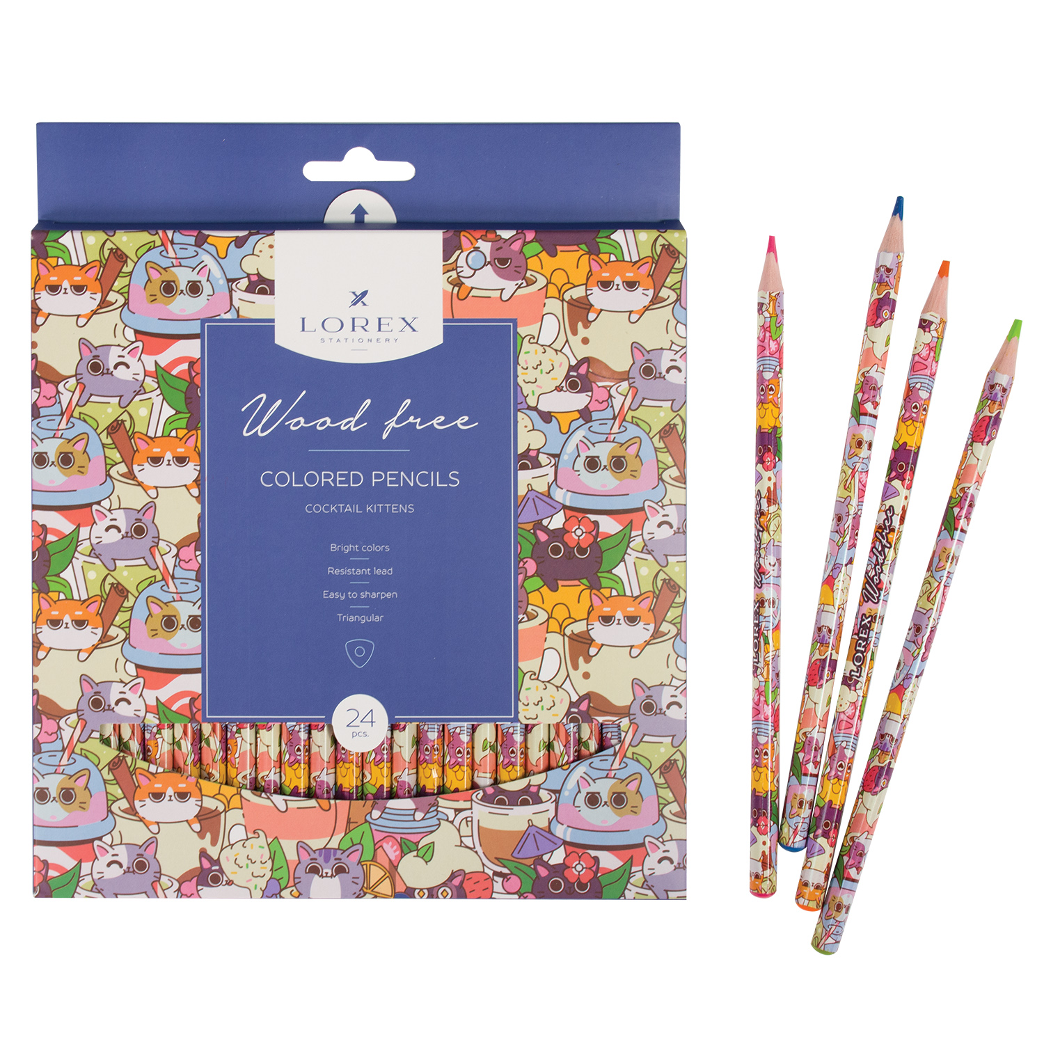Карандаши цветные Lorex Stationery 24 шт. - фото 4