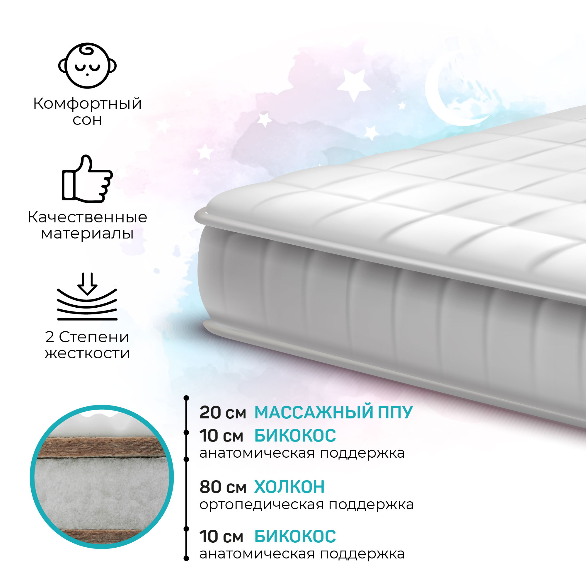 Матрас Amarobaby Ortho Massage 120х60 - фото 2