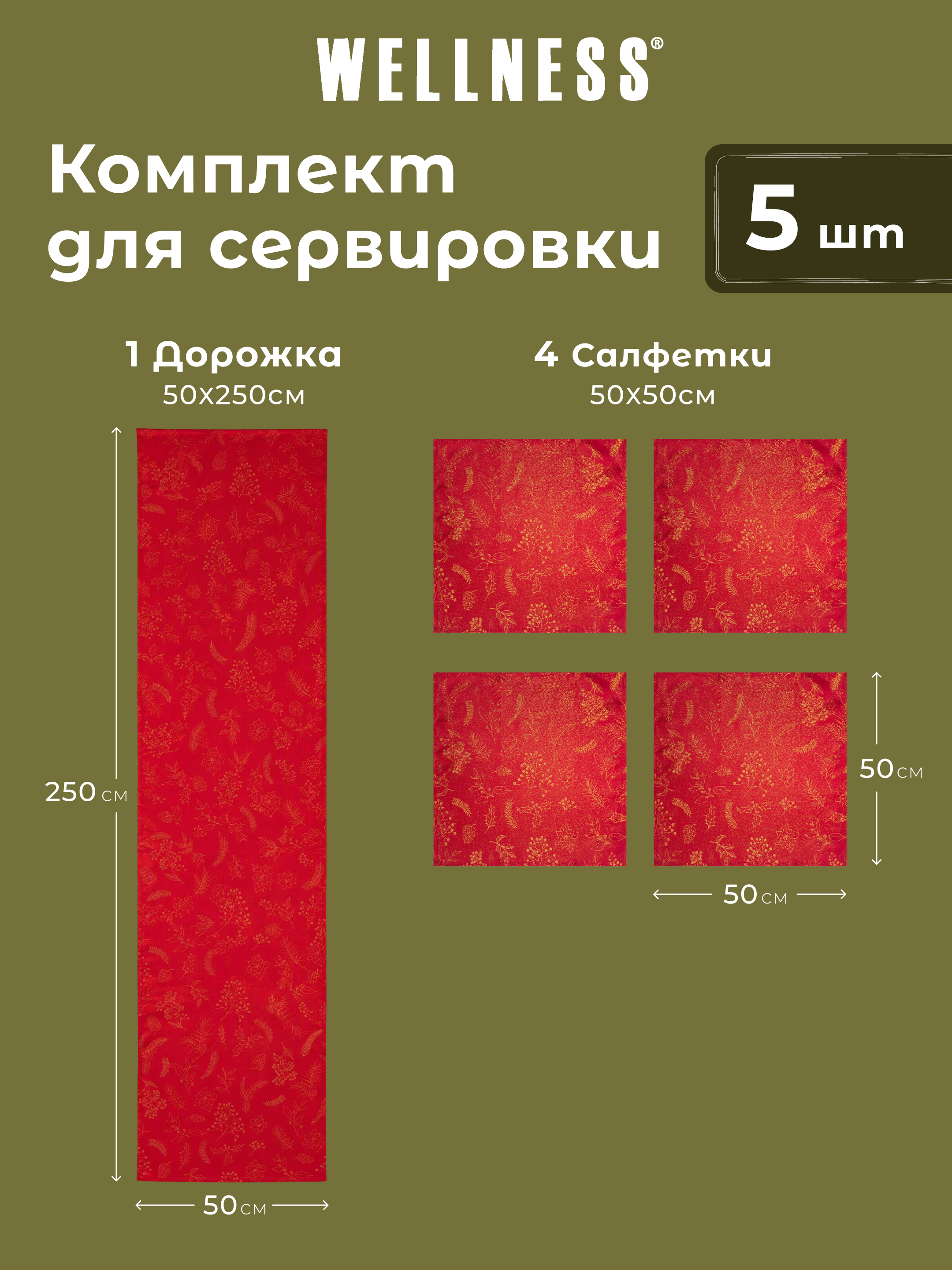 Комплект дорожка Wellness Сияна сатен 50 x 250 см - фото 10